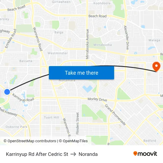 Karrinyup Rd After Cedric St to Noranda map