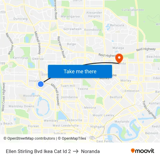 Ellen Stirling Bvd Ikea Cat Id 2 to Noranda map