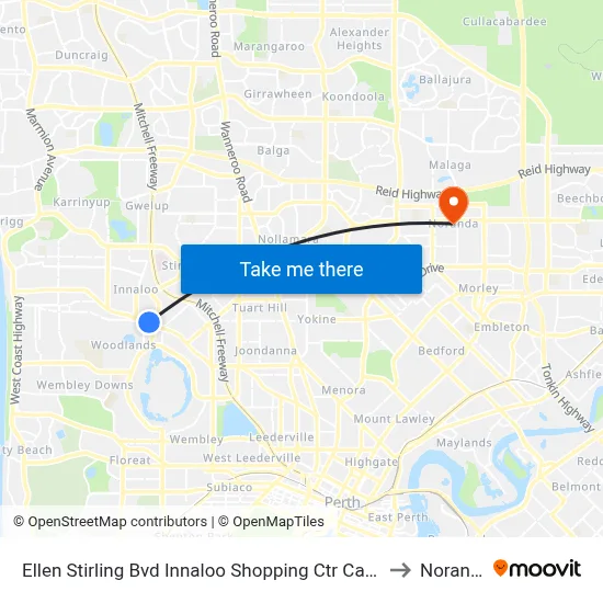 Ellen Stirling Bvd Innaloo Shopping Ctr Cat Id 35 to Noranda map