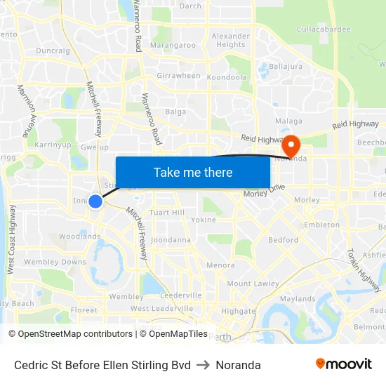 Cedric St Before Ellen Stirling Bvd to Noranda map