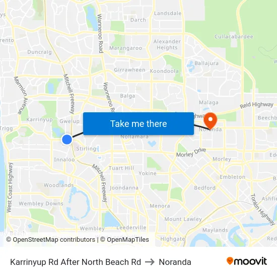 Karrinyup Rd After North Beach Rd to Noranda map