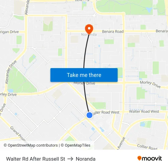 Walter Rd After Russell St to Noranda map