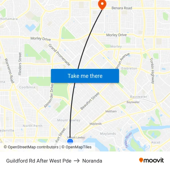 Guildford Rd After West Pde to Noranda map