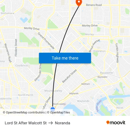 Lord St After Walcott St to Noranda map