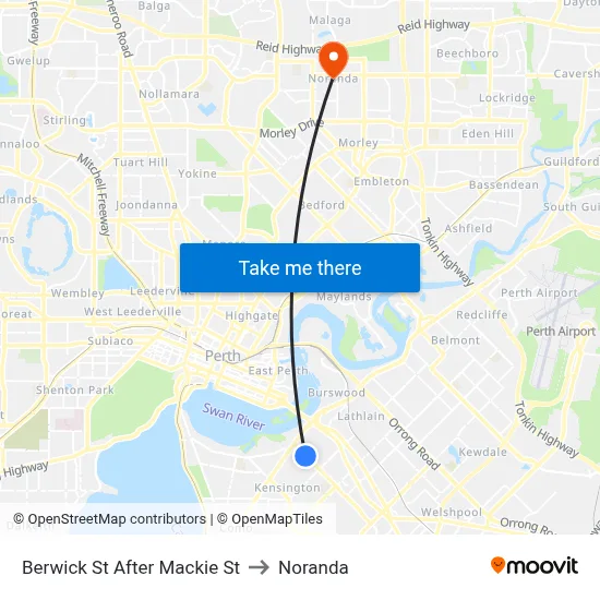 Berwick St After Mackie St to Noranda map