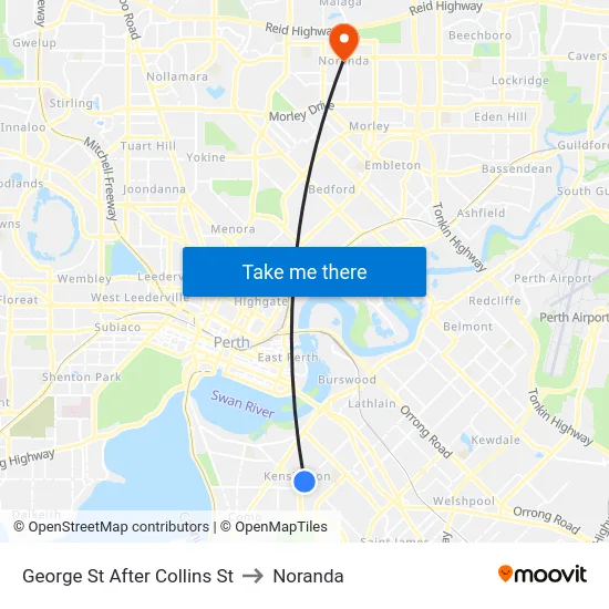 George St After Collins St to Noranda map