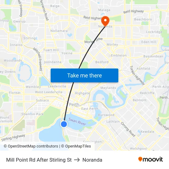 Mill Point Rd After Stirling St to Noranda map