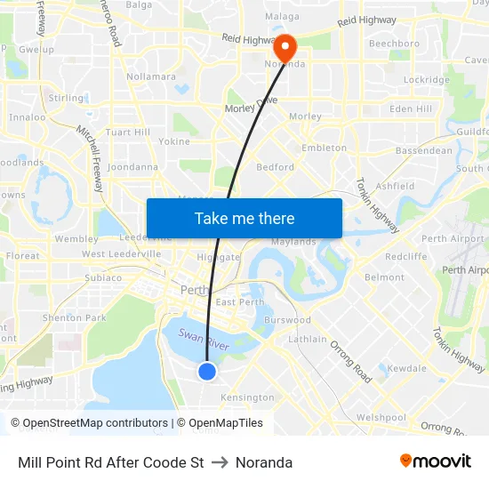 Mill Point Rd After Coode St to Noranda map