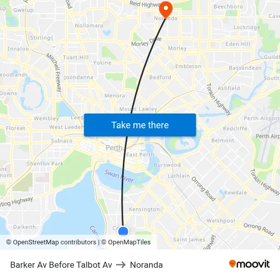 Barker Av Before Talbot Av to Noranda map