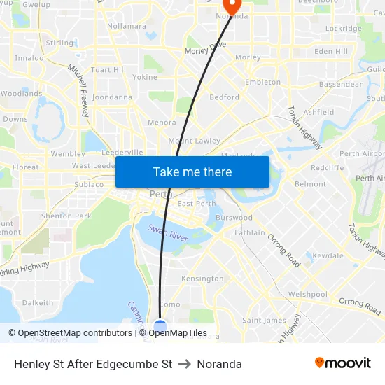 Henley St After Edgecumbe St to Noranda map