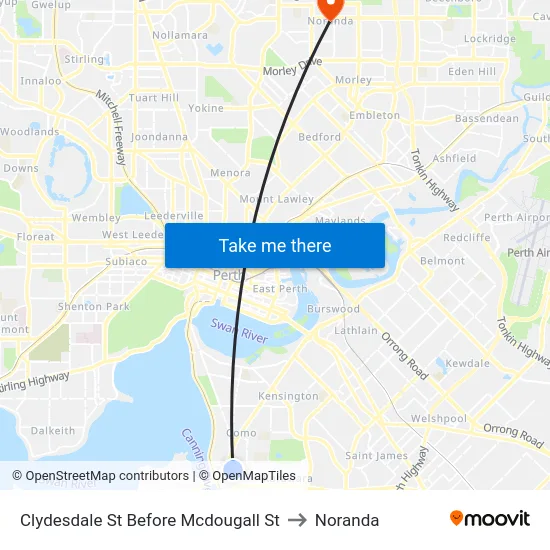 Clydesdale St Before Mcdougall St to Noranda map