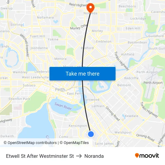 Etwell St After Westminster St to Noranda map