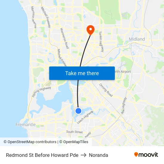 Redmond St Before Howard Pde to Noranda map