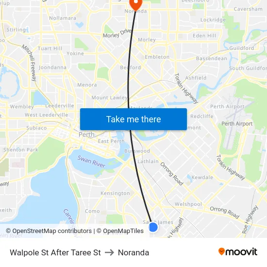 Walpole St After Taree St to Noranda map
