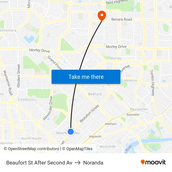 Beaufort St After Second Av to Noranda map