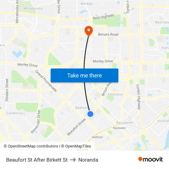 Beaufort St After Birkett St to Noranda map