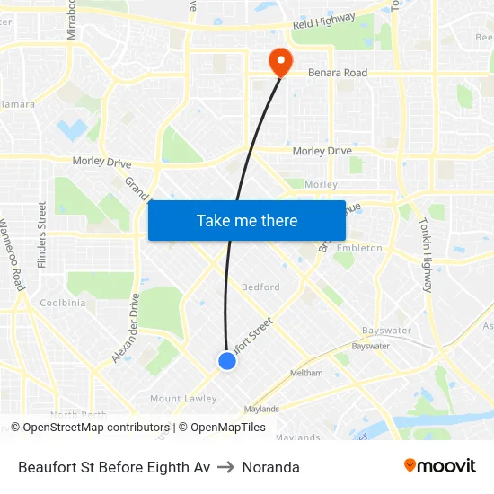 Beaufort St Before Eighth Av to Noranda map