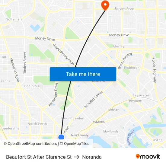 Beaufort St After Clarence St to Noranda map