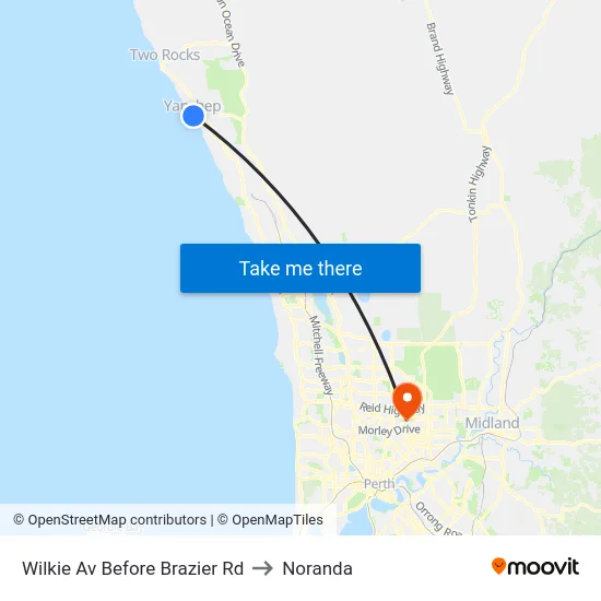 Wilkie Av Before Brazier Rd to Noranda map