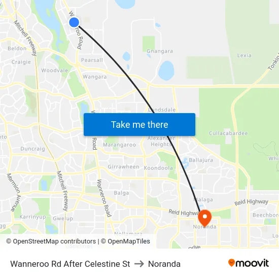 Wanneroo Rd After Celestine St to Noranda map