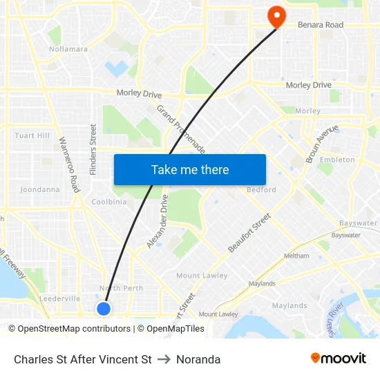 Charles St After Vincent St to Noranda map