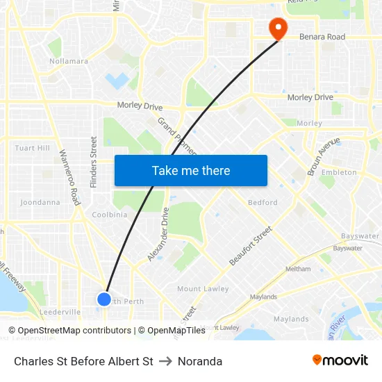 Charles St Before Albert St to Noranda map
