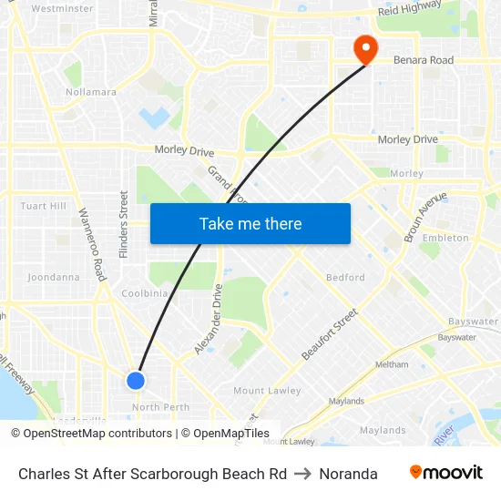 Charles St After Scarborough Beach Rd to Noranda map
