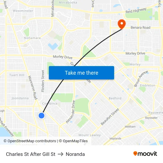 Charles St After Gill St to Noranda map