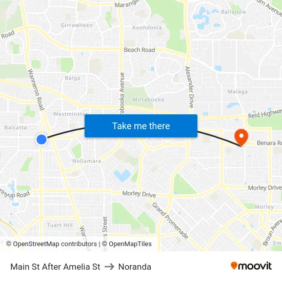 Main St After Amelia St to Noranda map
