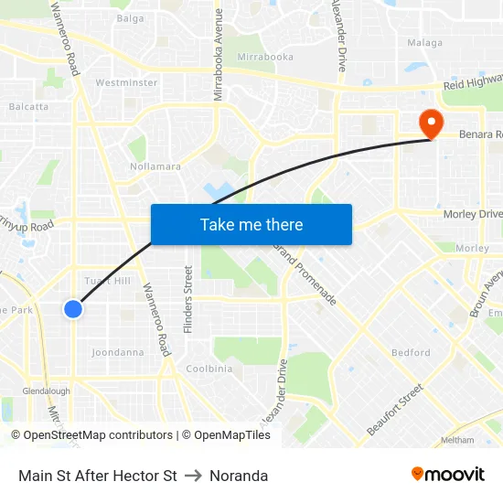 Main St After Hector St to Noranda map