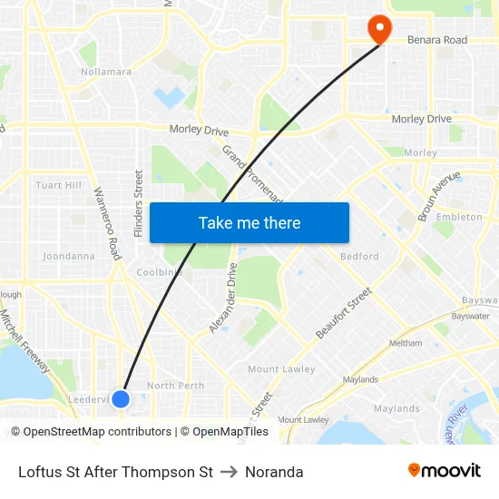 Loftus St After Thompson St to Noranda map