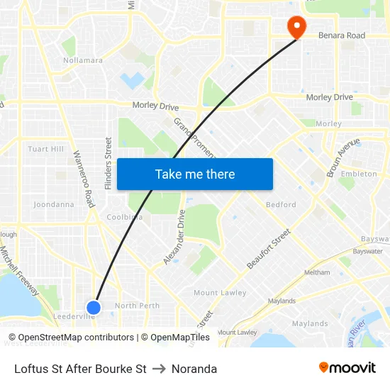Loftus St After Bourke St to Noranda map