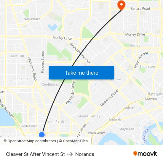 Cleaver St After Vincent St to Noranda map
