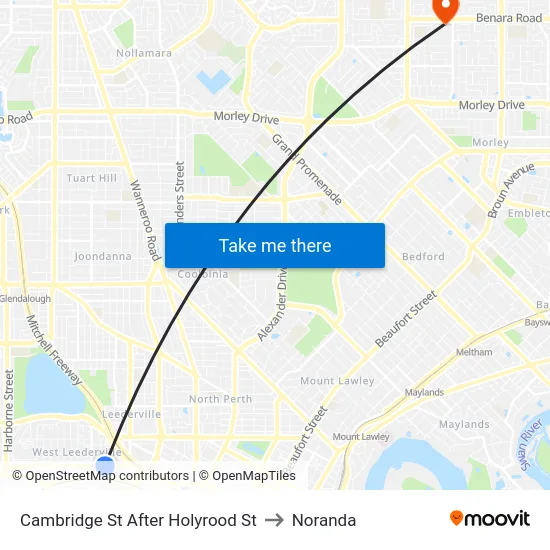 Cambridge St After Holyrood St to Noranda map