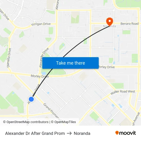 Alexander Dr After Grand Prom to Noranda map