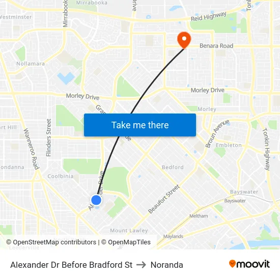 Alexander Dr Before Bradford St to Noranda map