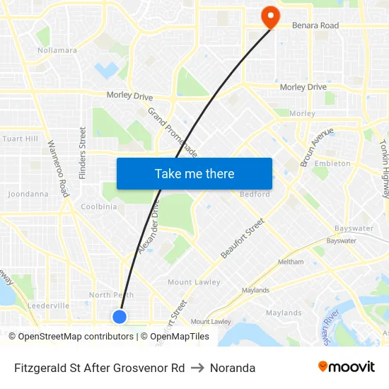 Fitzgerald St After Grosvenor Rd to Noranda map