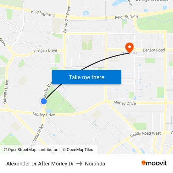 Alexander Dr After Morley Dr to Noranda map