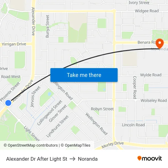 Alexander Dr After Light St to Noranda map