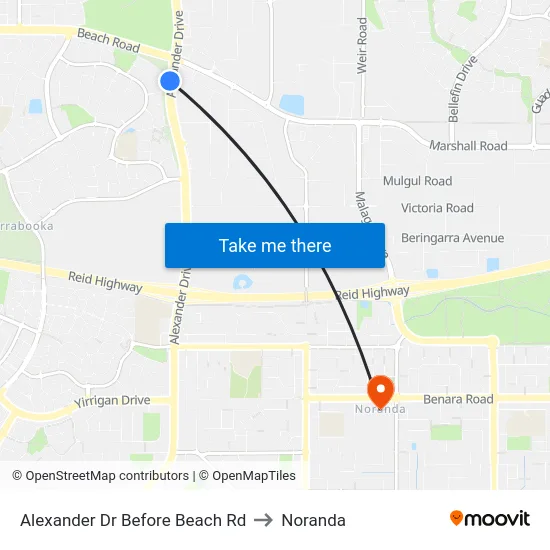 Alexander Dr Before Beach Rd to Noranda map
