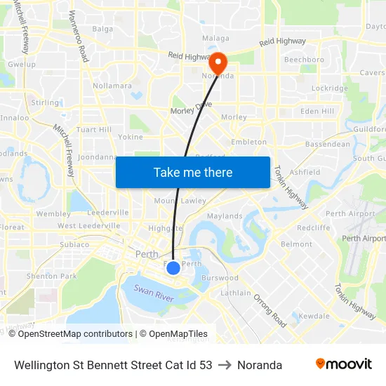 Wellington St Bennett Street Cat Id 53 to Noranda map