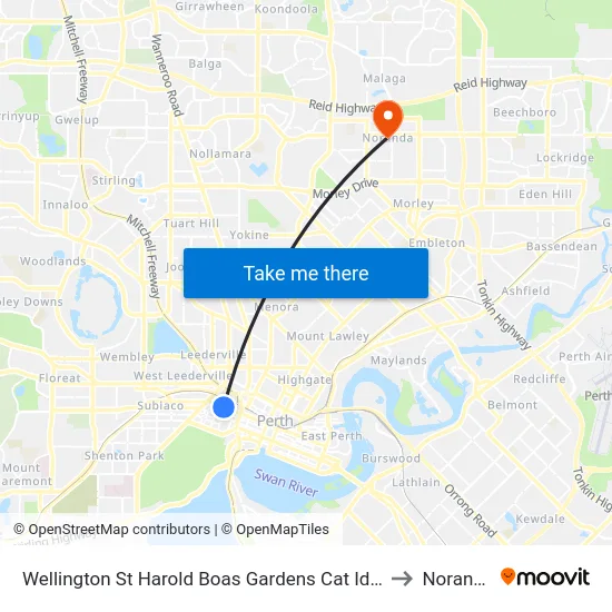 Wellington St Harold Boas Gardens Cat Id 41 to Noranda map