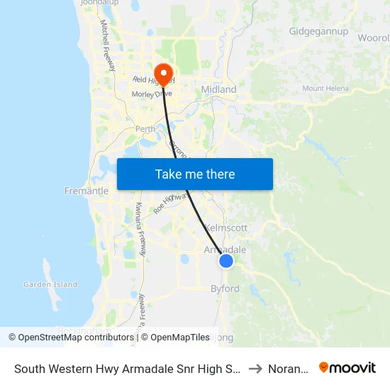 South Western Hwy Armadale Snr High Sch to Noranda map