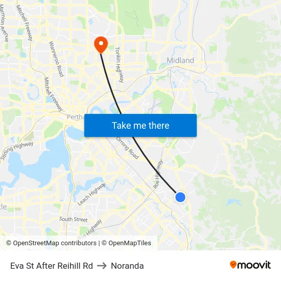 Eva St After Reihill Rd to Noranda map