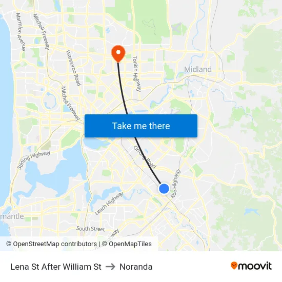 Lena St After William St to Noranda map