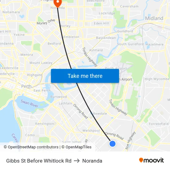 Gibbs St Before Whitlock Rd to Noranda map