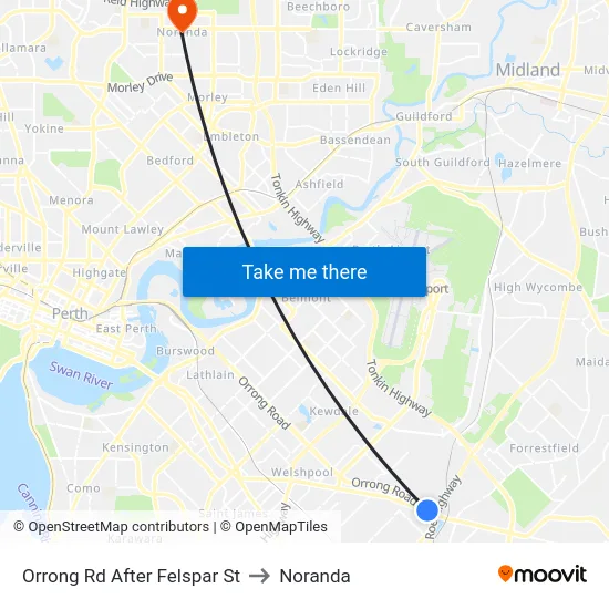 Orrong Rd After Felspar St to Noranda map