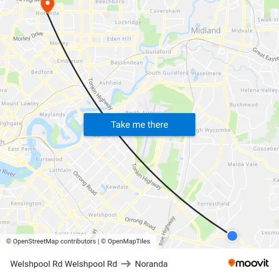 Welshpool Rd Welshpool Rd to Noranda map