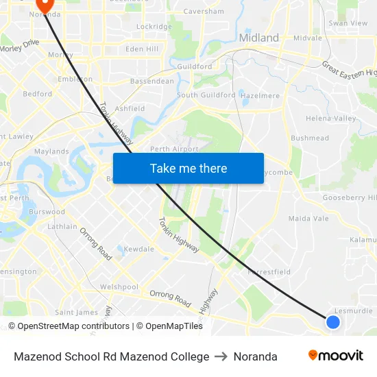Mazenod School Rd Mazenod College to Noranda map