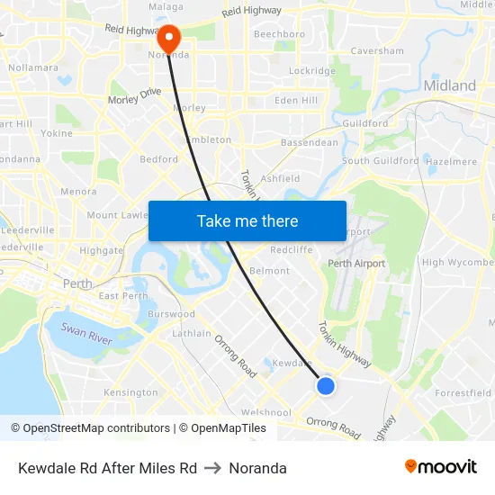 Kewdale Rd After Miles Rd to Noranda map